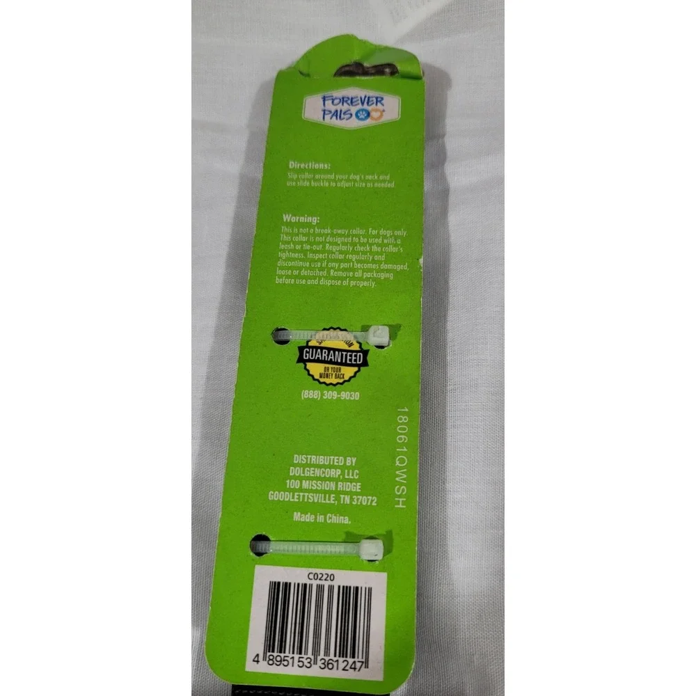 Forever Pals Adjustable Fit Dog Collar 23 Inch (58cm) Black New